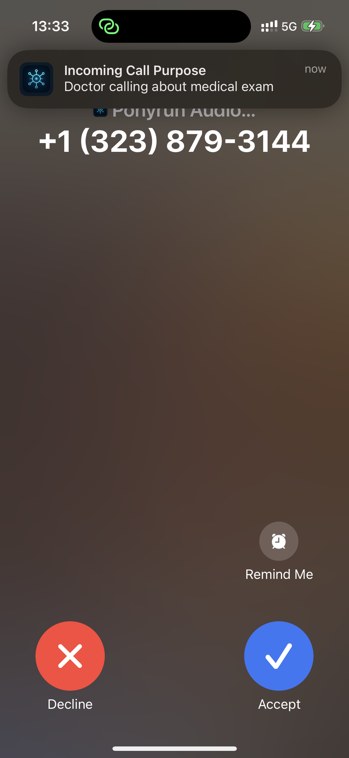 AI-screened call with summary
